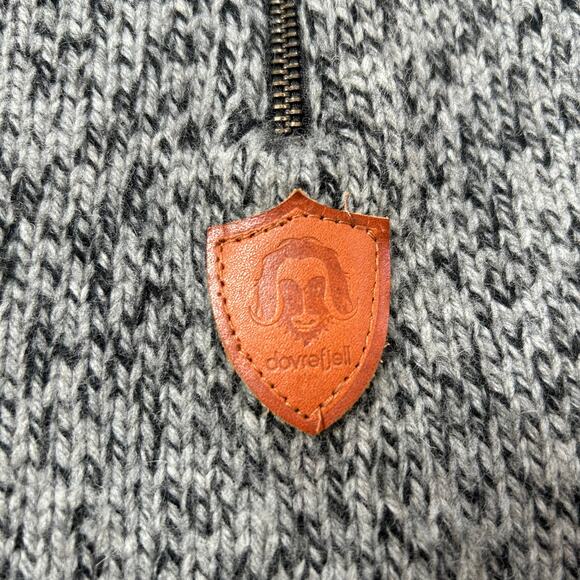 Dovrefjell Wool Blend Half Zip Sweater Gray Marled Knit Nordic Outdoor M - Picture 3 of 6